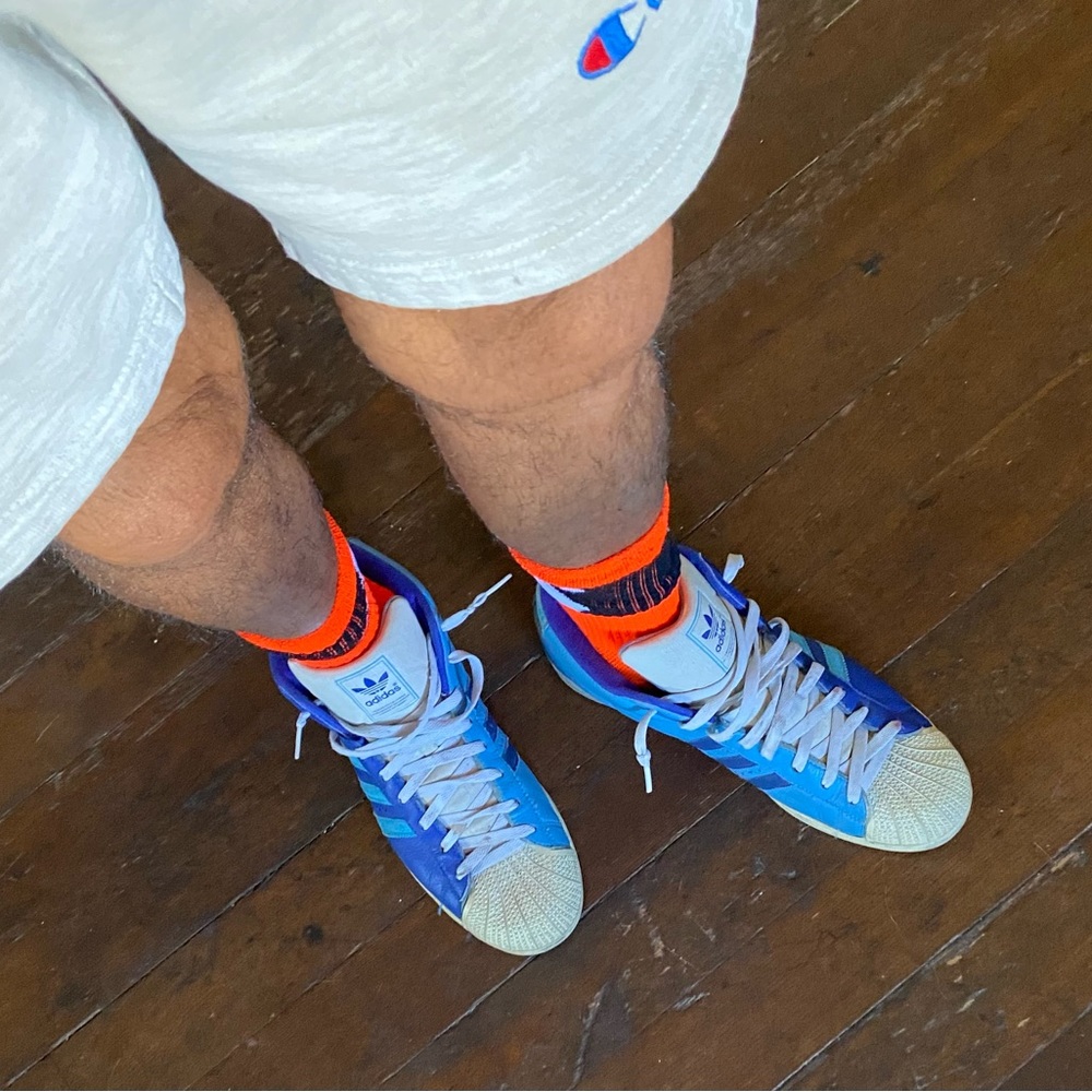 ADIDAS blue high tops